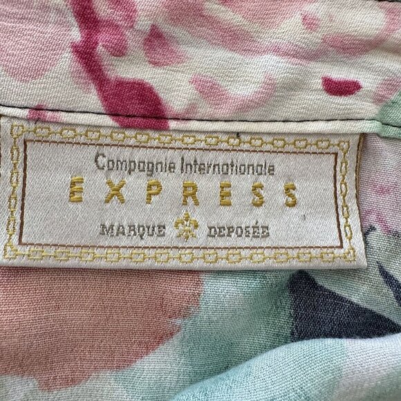 80s/90s Vintage Express International Black Moody Floral Maxi Skirt Size 14W/ 1X - Picture 4 of 5